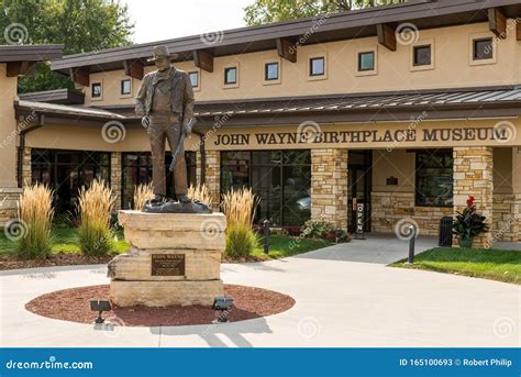 John Wayne Sculpture in Front of the John Wayne Birthplace Museum ...