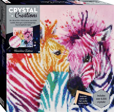 Crystal Creations Canvas: Rainbow Zebras - Crystal Creations - Art & Craft - Adult - Hinkler