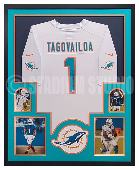 Tua Tagovailoa Autographed Framed Dolphins White Jersey - The Stadium ...