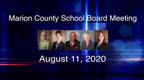 Marion County School Board Meeting, August 11, 2020 - YouTube