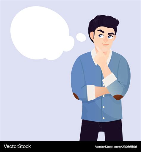 Young man thinking Royalty Free Vector Image - VectorStock