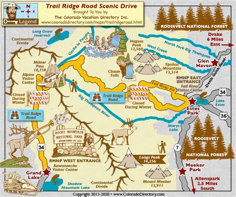 Trail Ridge Road Scenic Drive Map | Colorado Vacation Directory