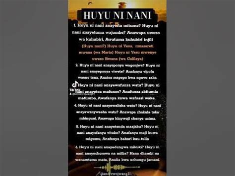 HUYU NI NANI (lyrics) ST JOSEPH'S KENDU -BAY PARISH CHOIR - YouTube