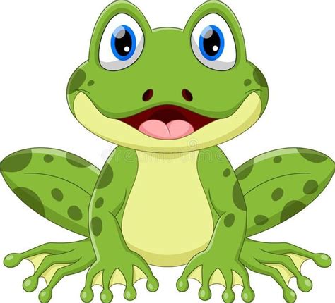 Cute green frog cartoon camp illustration. Illustration of the Quack ...