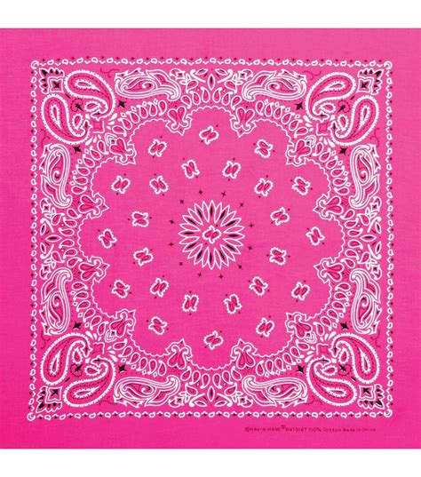 Carolina 21''x21'' Cotton Bandana Neon Pink Paisley | JOANN | Pink paisley, Neon pink, Paisley