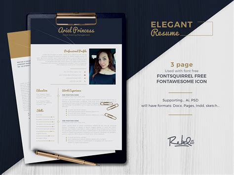 Elegant Resume | CV template - 3 Pages on Behance