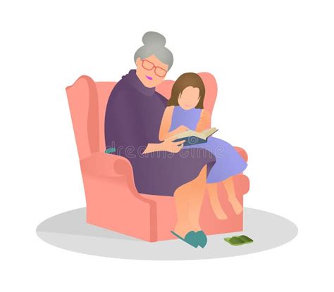 Granny and granddaughter stock illustration. Illustration of preschool - 14976164