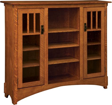 Mission Display Seedy Glass Bookcase | Amish Bookcase