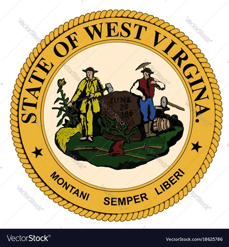 West virginia state seal Royalty Free Vector Image