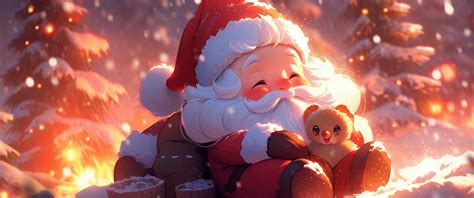 Adorable Wallpaper 4K, Santa Claus, Cute art, AI art