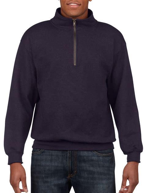 Gildan - Gildan Men's and Big Men's 1/4 Zip Cotton Cadet Collar Sweatshirt, up to 2XL - Walmart ...