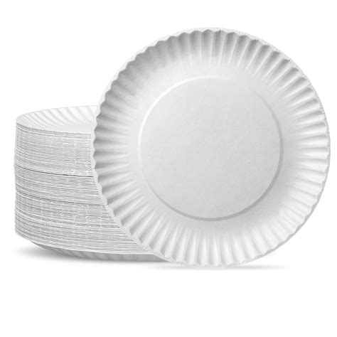 Comfy Package [500 Pack] Bulk Disposable White Uncoated Paper Plates, 9 inch Large - Walmart.com