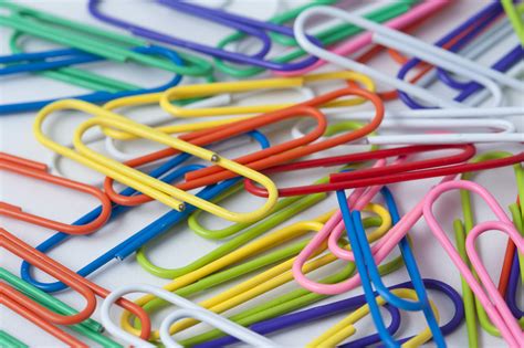Free Stock Photo 5407 Randomly scattered colourful paperclips ...