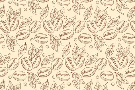 Premium Vector | Hand drawn coffee bean drawing pattern