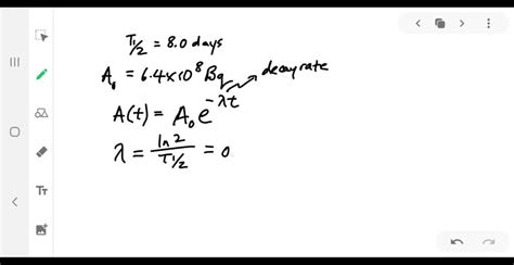 The half-life of I-131 is 8.0 days. A sample containing I- 131 has an ...