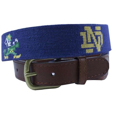 Smathers and Branson University of Notre Dame Needlepoint Belt in Navy