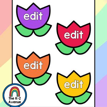 Sight Word Flowers - EDITABLE - Pull & Write Game by The K-2 Avenue