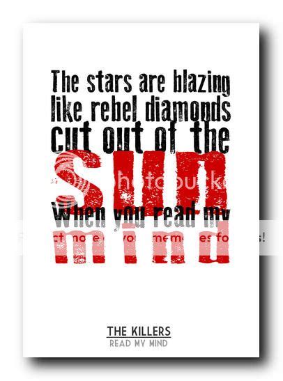 THE KILLERS - Read My Mind - song lyric poster art typography print - 4 sizes | eBay