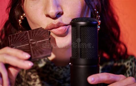 Eating Chocolate for ASMR at Studio Stock Image - Image of modern ...