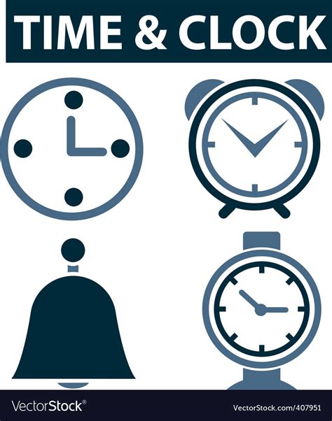 Time clock signs Royalty Free Vector Image - VectorStock