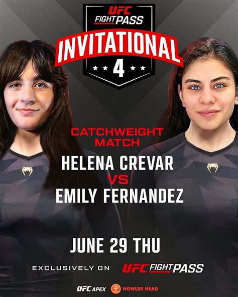 Helena Crevar vs. Emily Fernandez on June 29th, UFC Fight Pass Invitational 4 : r/WMMA