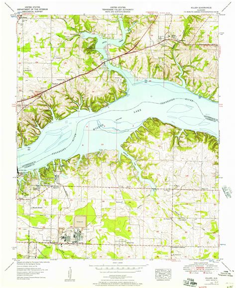 Killen, Alabama 1953 (1957) USGS Old Topo Map Reprint 7x7 AL Quad ...