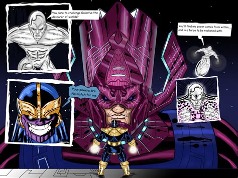 Galactus and Silver Surfer vs Thanos by Michael Ramlal on Dribbble