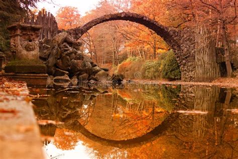 Rakotz Bridge Rakotzbrucke, Devil`s Bridge In Kromlau, Saxony Stock ...