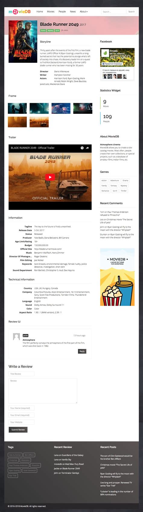 MovieDB Wordpress Theme by Bearsoftware | Codester