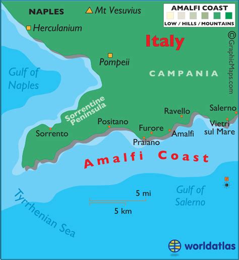 Amalfi Coast large color map Almafi Coast Italy, Sorrento Amalfi Coast, Positano, Italy Travel ...