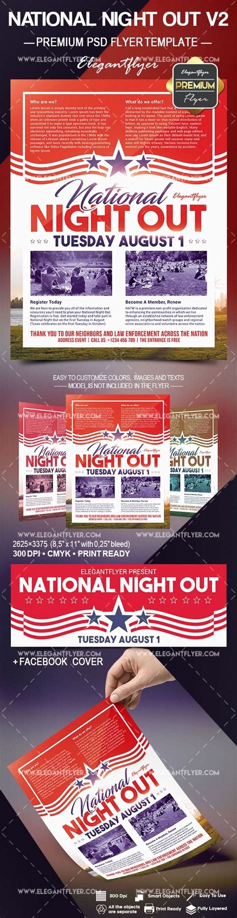 White Professional National Night Out Premium Flyer Template PSD | by ...