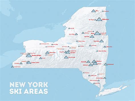 New York Ski Resorts Map 18x24 Poster - Etsy