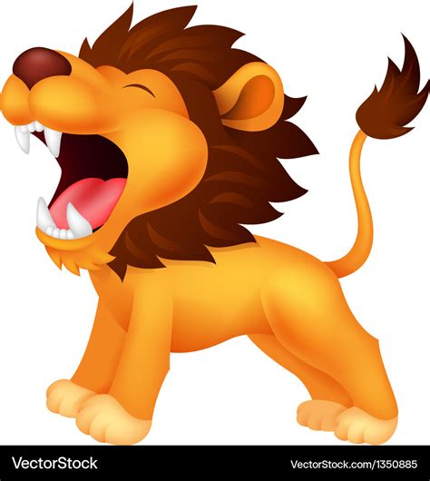 Lion cartoon roaring Royalty Free Vector Image