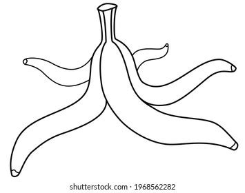 Banana Peel Vector Linear Illustration Coloring Stock Vector (Royalty Free) 1968562282 ...