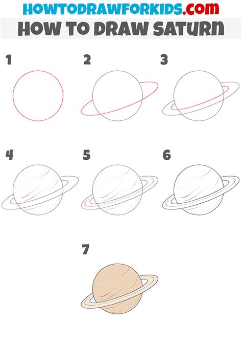 How to Draw Saturn - Easy Drawing Tutorial For Kids