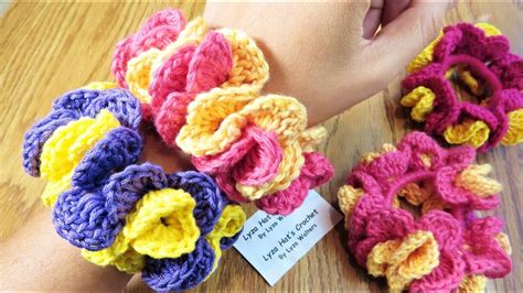 Crochet Ruffle Shell Hair Scrunchies for Beginners - YouTube