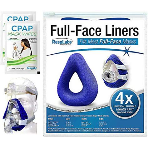 RespLabs Full Face CPAP Mask Liners, Reusable & Universal Soft Fleece Cover, 4 Pack - Walmart ...