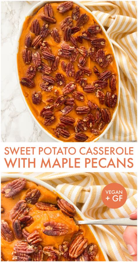 Sweet Potato Squash Casserole with Maple Pecans - Live Simply Healthy