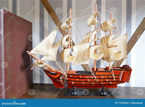 Wooden sailboat model stock photo. Image of hobby, craft - 71959042