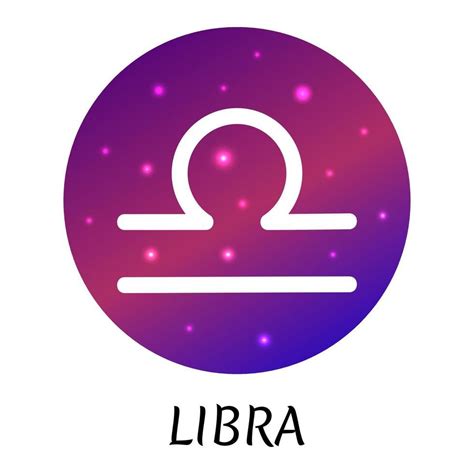 Zodiac sign Libra isolated. Vector icon. Zodiac symbol with starry gradient design. Astrological ...