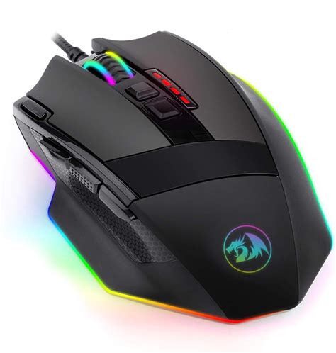 Redragon M801 Gaming Mouse Wired LED RGB Backlit MMO Gaming Mice 9 ...