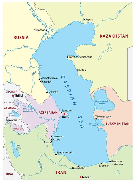 Map Of Caspian Sea Countries