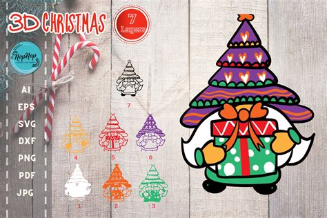 3D Christmas Gnomes Graphic by NopNop Mandala design · Creative Fabrica