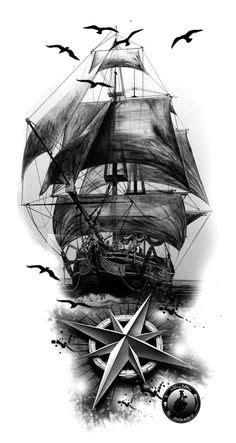 480 Best Pirate Ship Tattoo Ideas in 2024 | ship tattoo, pirate ship tattoo, nautical tattoo