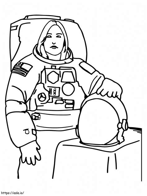 Nasa Female Astronaut coloring page