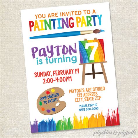 Painting Birthday Party | Pigskins & Pigtails