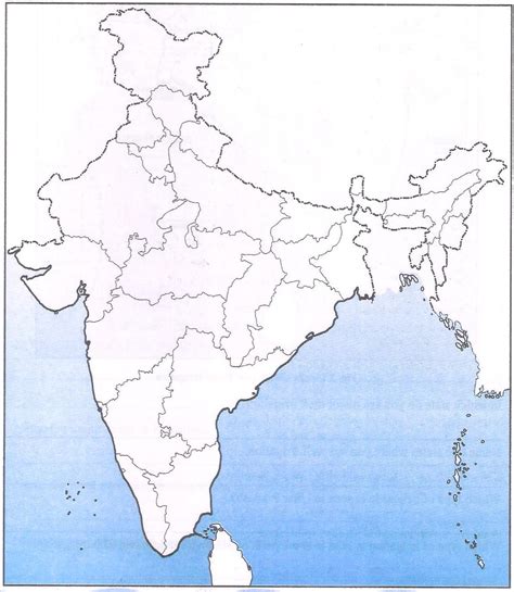 India Outline Map For Print