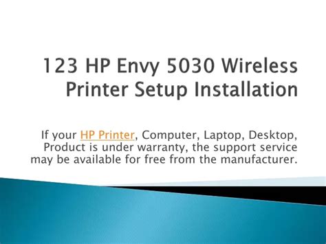 PPT - 123 HP Envy 5030 Wireless Printer Setup Installation PowerPoint Presentation - ID:10090105