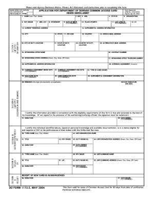 Military Id Renewal Form 1172 - Fill Online, Printable, Fillable, Blank | pdfFiller