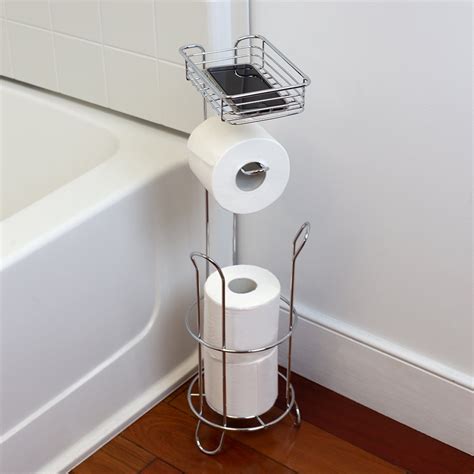 Home Basics Chrome Toilet Paper Holder with Shelf - Walmart.com